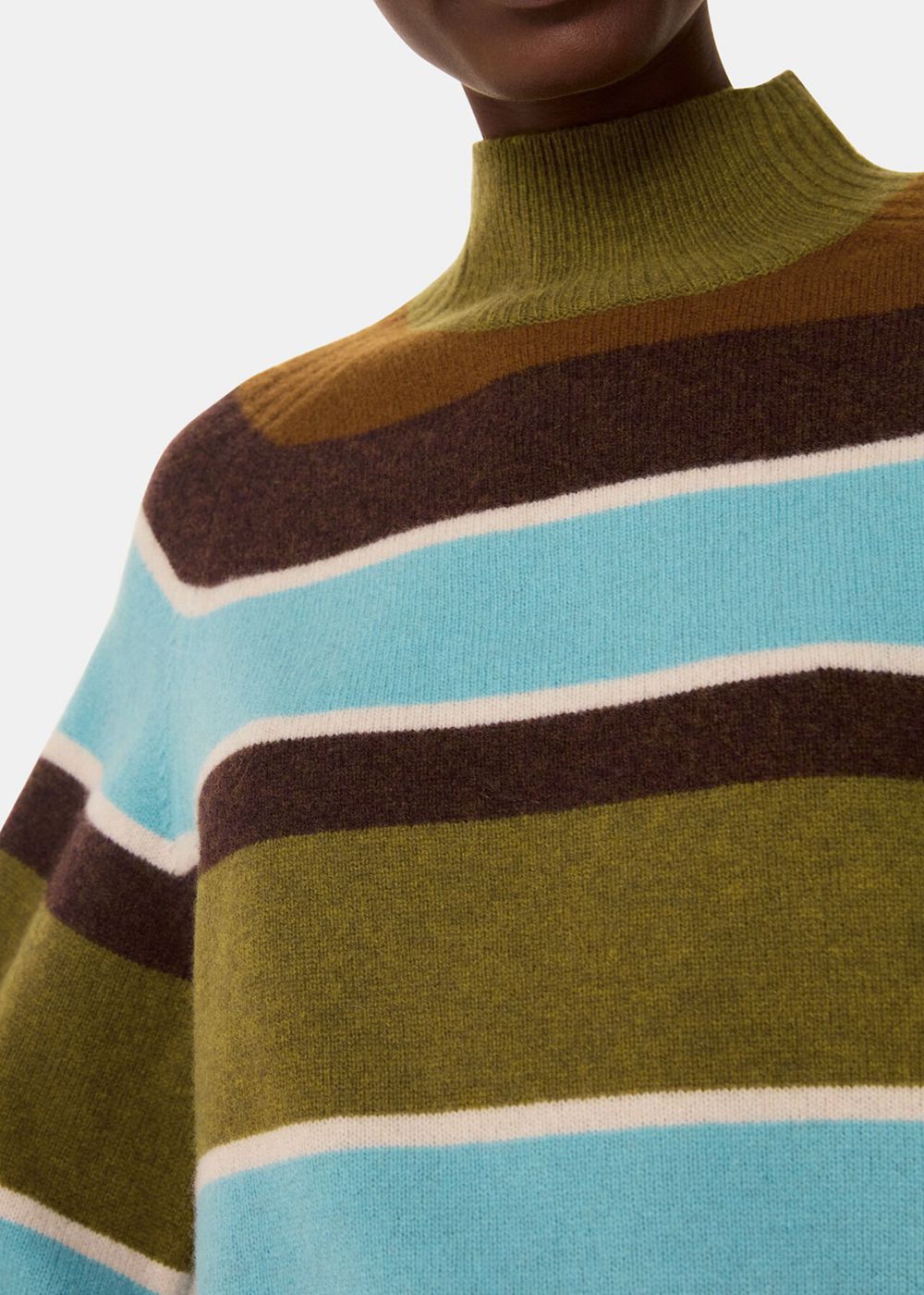 Whistles Wool Stripe Funnel Neck Knitwear Multicolor | US-08917YOCE