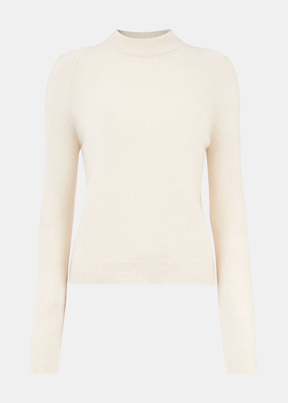 Whistles Wool Textured Crew Neck Knitwear White | US-61023UCXT