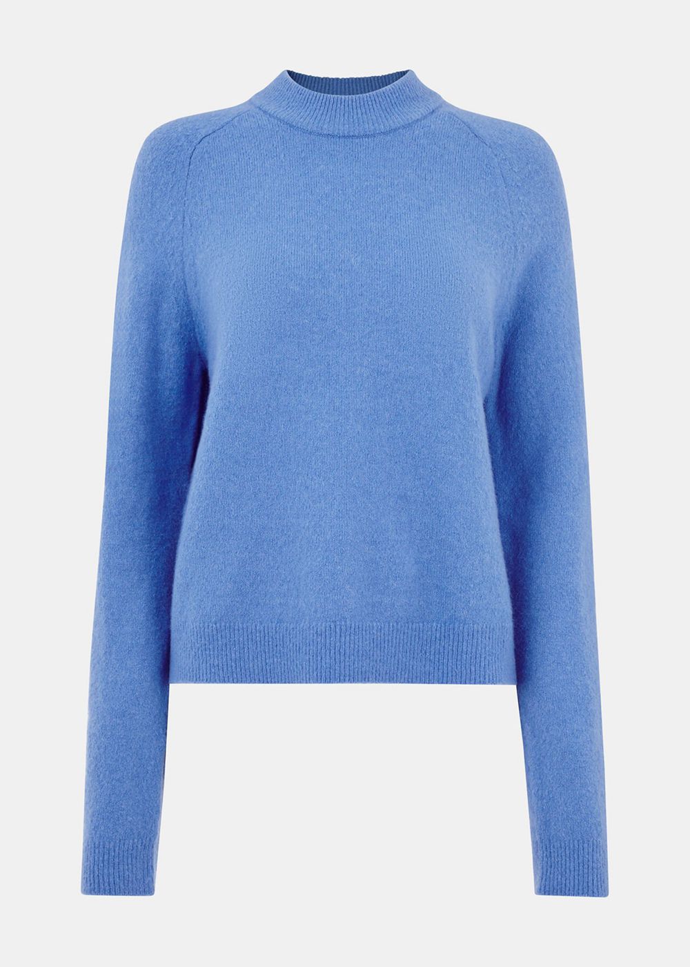 Whistles Wool Textured Crew Neck Knitwear Blue | US-24538AKCV