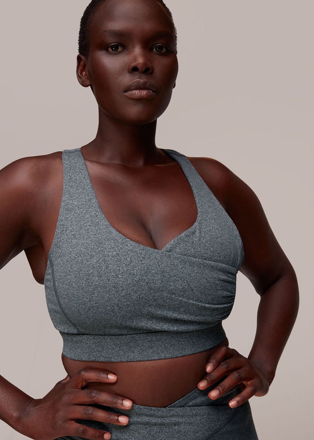 Whistles Wrap Sports Top Grey | US-39087YXAQ