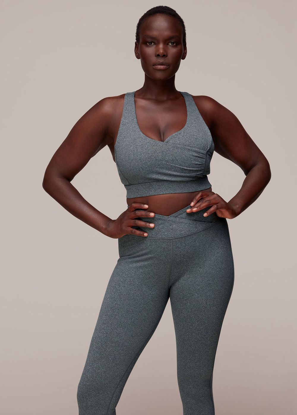 Whistles Wrap Sports Top Grey | US-39087YXAQ