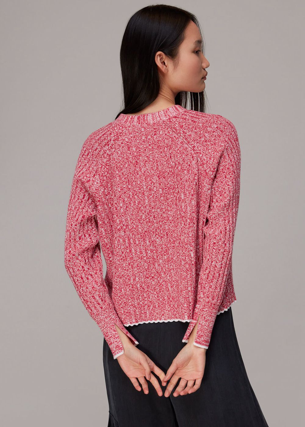 Whistles Wynn Flecked Cardigan Red / Multicolor | US-21935HART