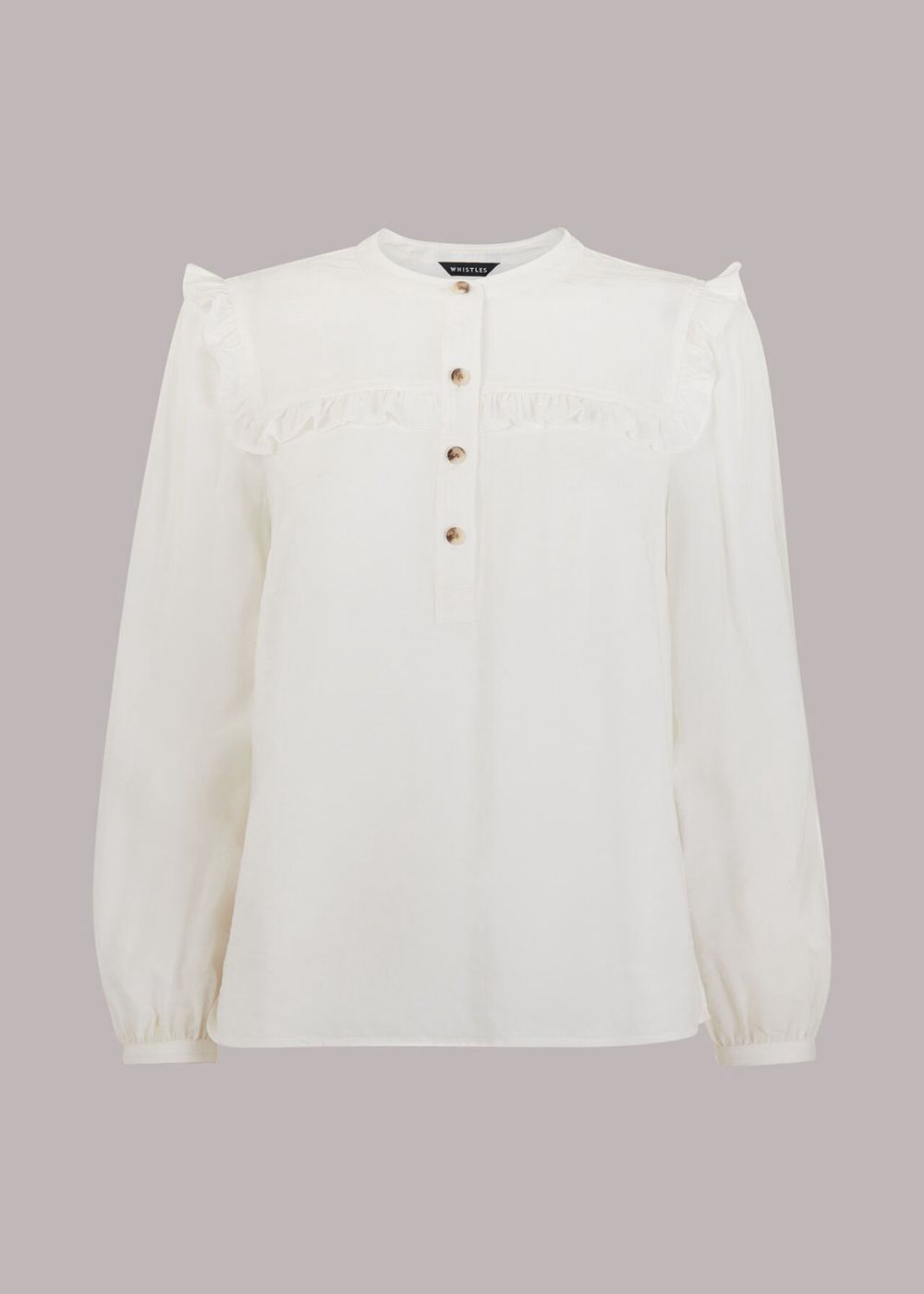 Whistles Xenia Yoke Frill Blouse White | US-38167KEBV