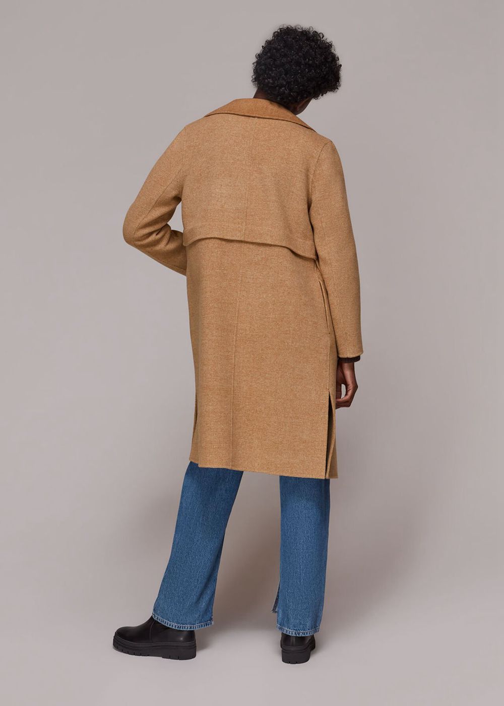 Whistles Yasmin Double Faced Wool Coat Brown | US-18469TYWL