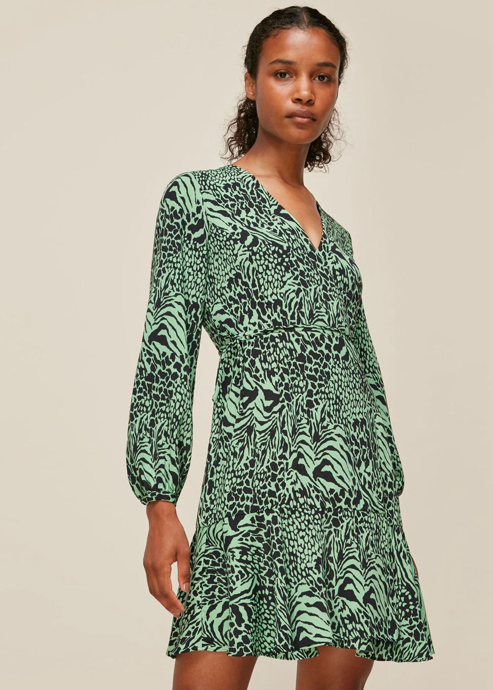 Whistles Zebra Print Wrap Dress Multicolor | US-25870GOUC