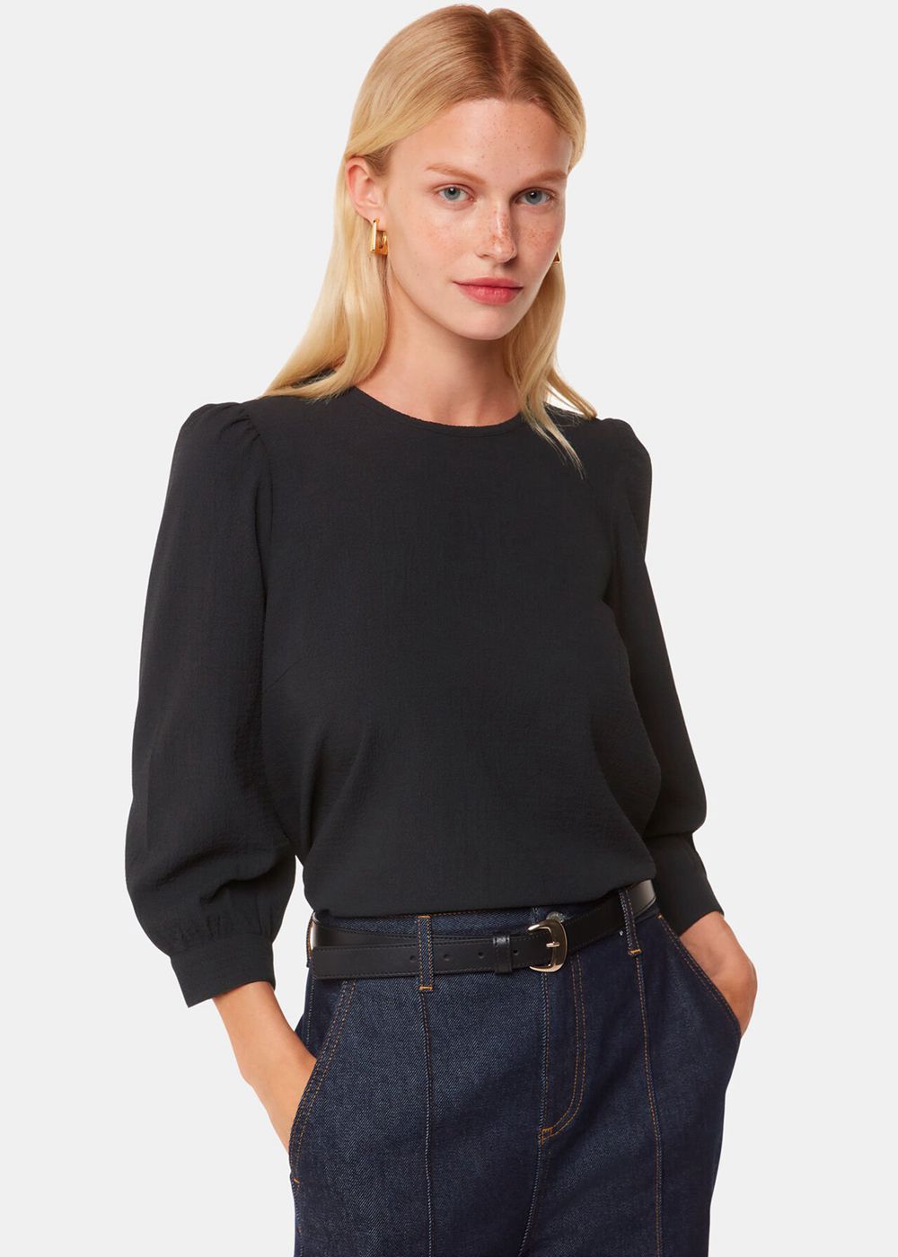 Whistles Zenni Blouse Black | US-41025VXTY