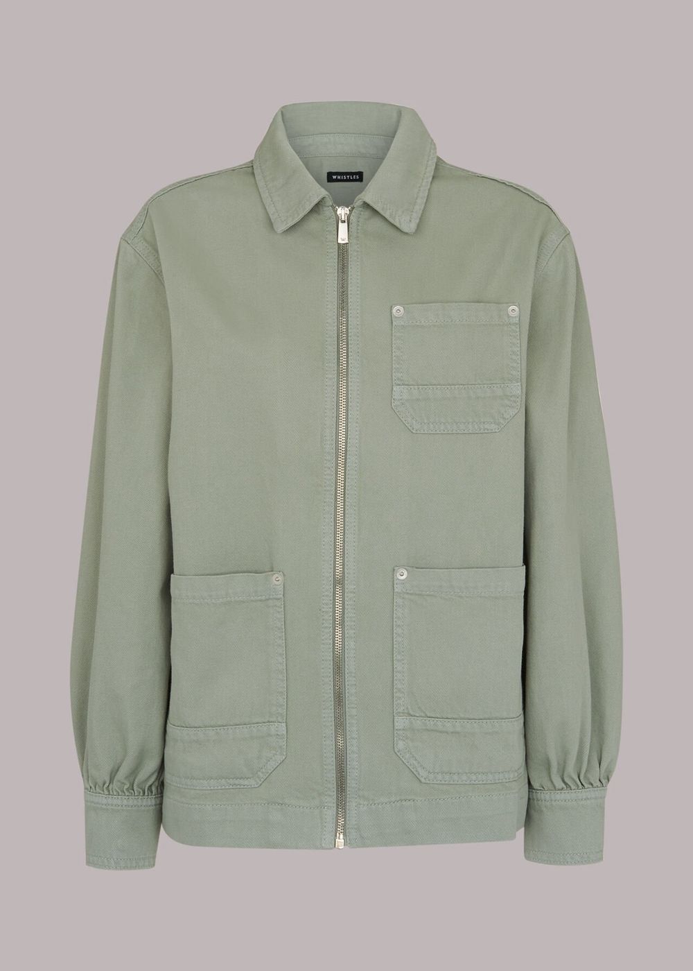 Whistles Zip Front Cargo Jacket Green | US-76415MKTW