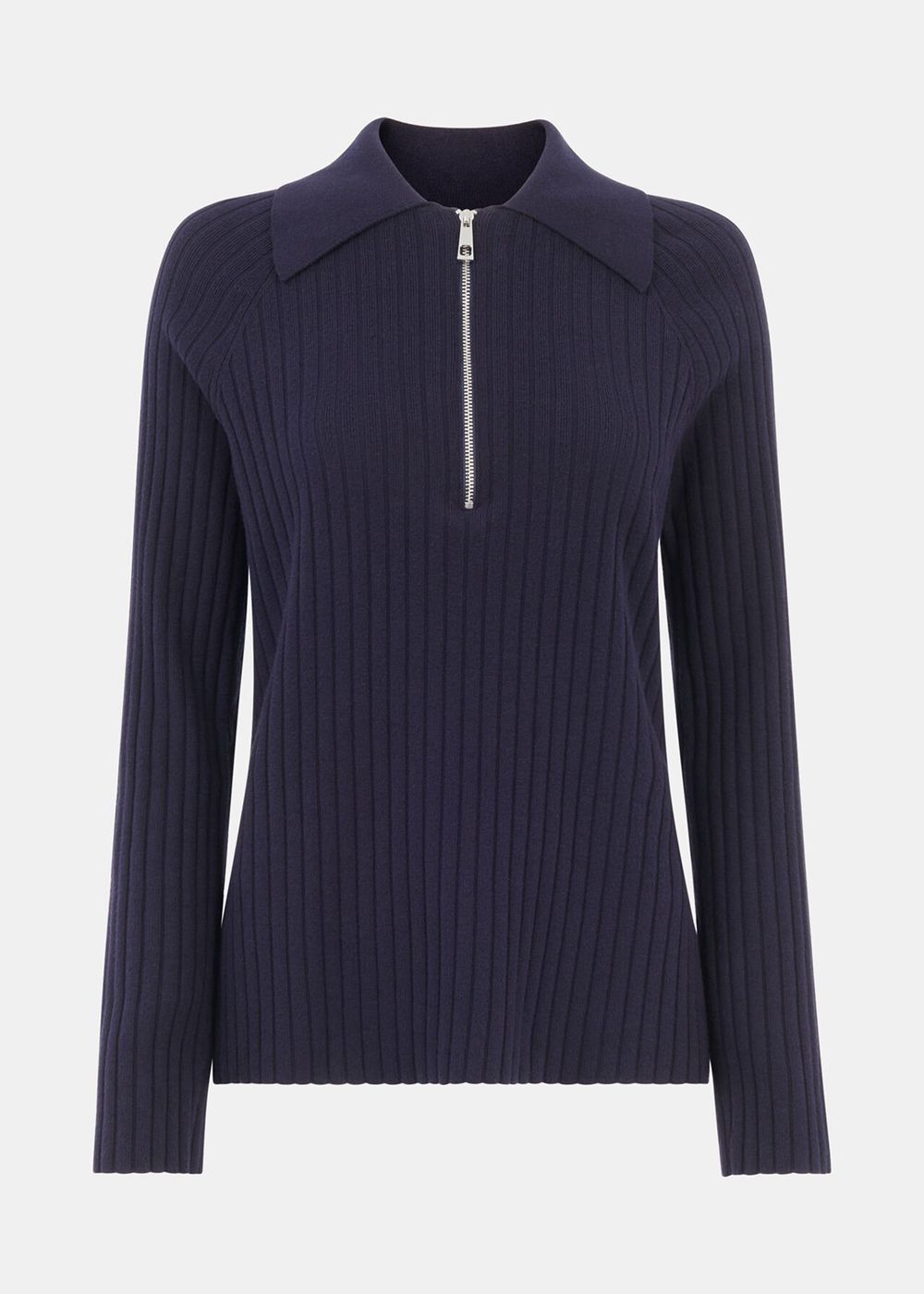 Whistles Zip Knitwear Navy | US-35498SOJP