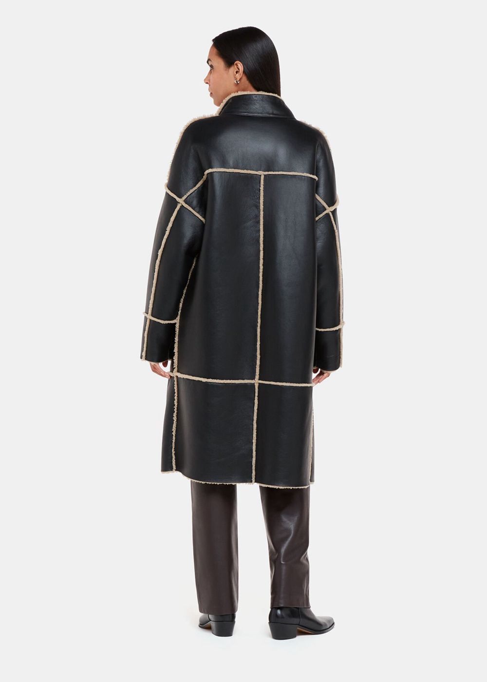 Whistles Zo Reversible Shearling Coat Black / Multicolor | US-27689PRDV