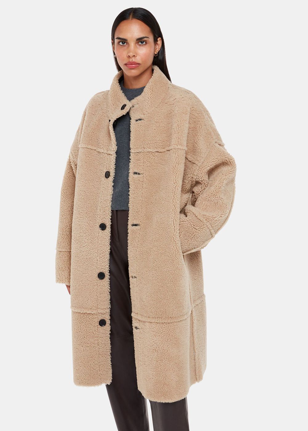 Whistles Zo Reversible Shearling Coat Black / Multicolor | US-27689PRDV